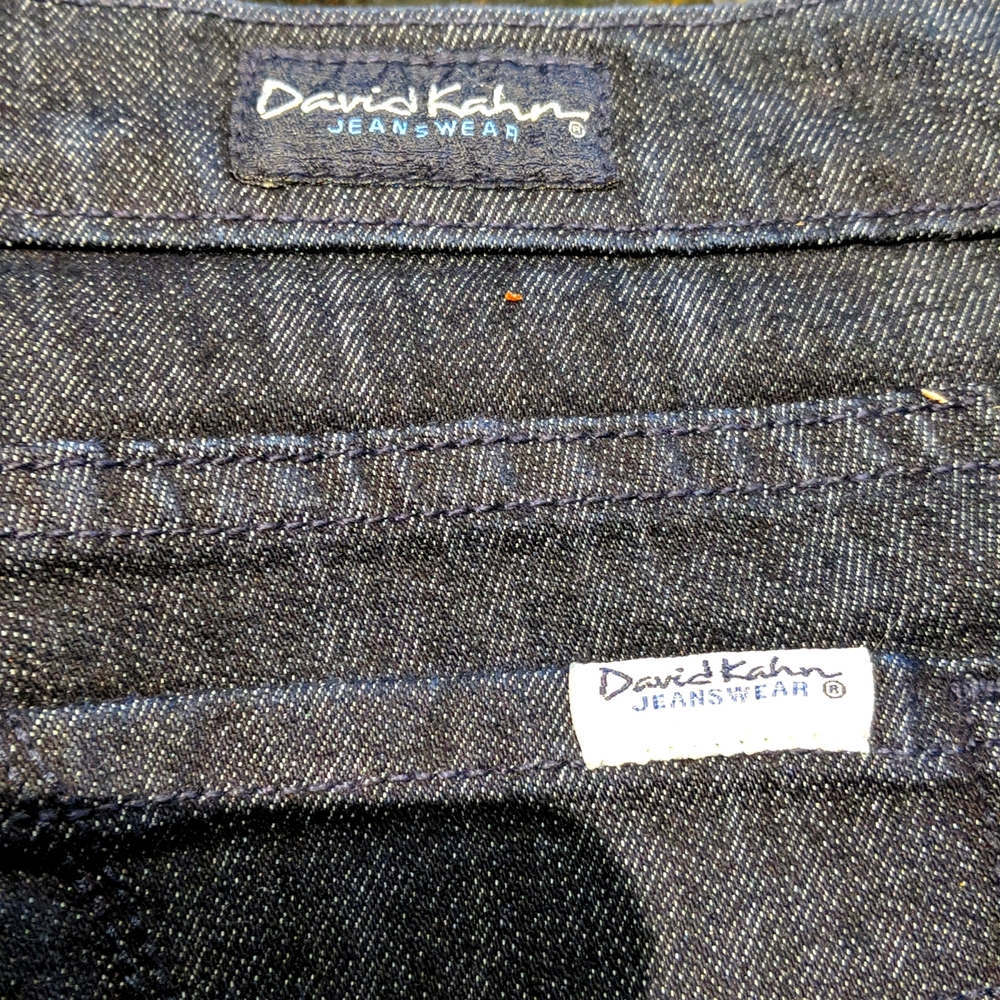 David Kahan dark wash jeans, slim boot cut